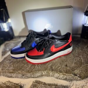 Nike Air Force 1 Black Red Blue Sneakers